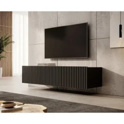 Tv Meubels-Meubella - TV-Meubel Pepinos - Mat zwart - 150 cm