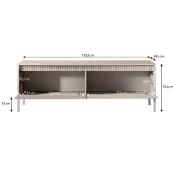 Meubella - TV-Meubel Saran - Mat zwart - 153 cm