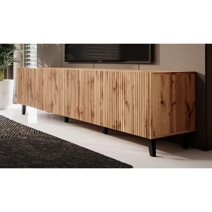 Meubella - TV-Meubel Vintar - Eiken - 200 cm