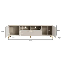 Tv Meubels-Meubella - TV-Meubel Xiano - Beige - 203 cm