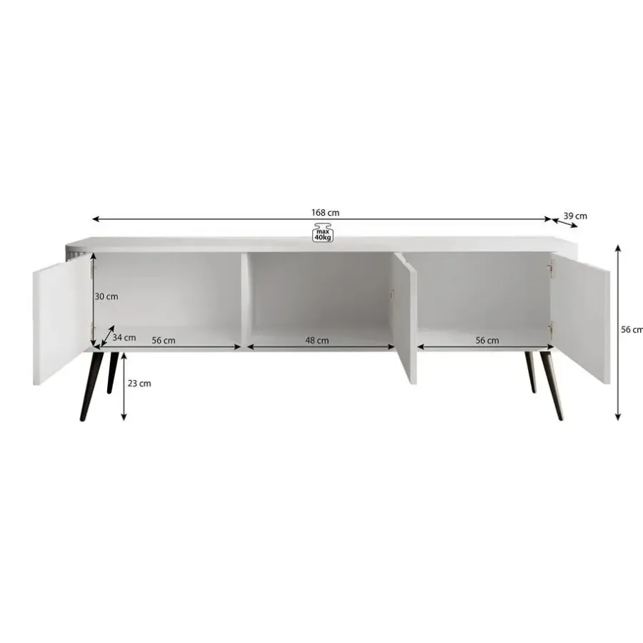Tv Meubels-Meubella - TV-Meubel Zakari - Beige - 168 cm