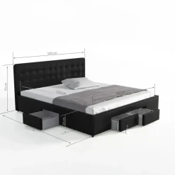 Meubella - Tweepersoonsbed Milo - Wit - 180x200 cm