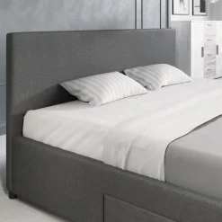 2-Persoons Bedden-Meubella - Tweepersoonsbed Suente - Grijs - 180x200 cm