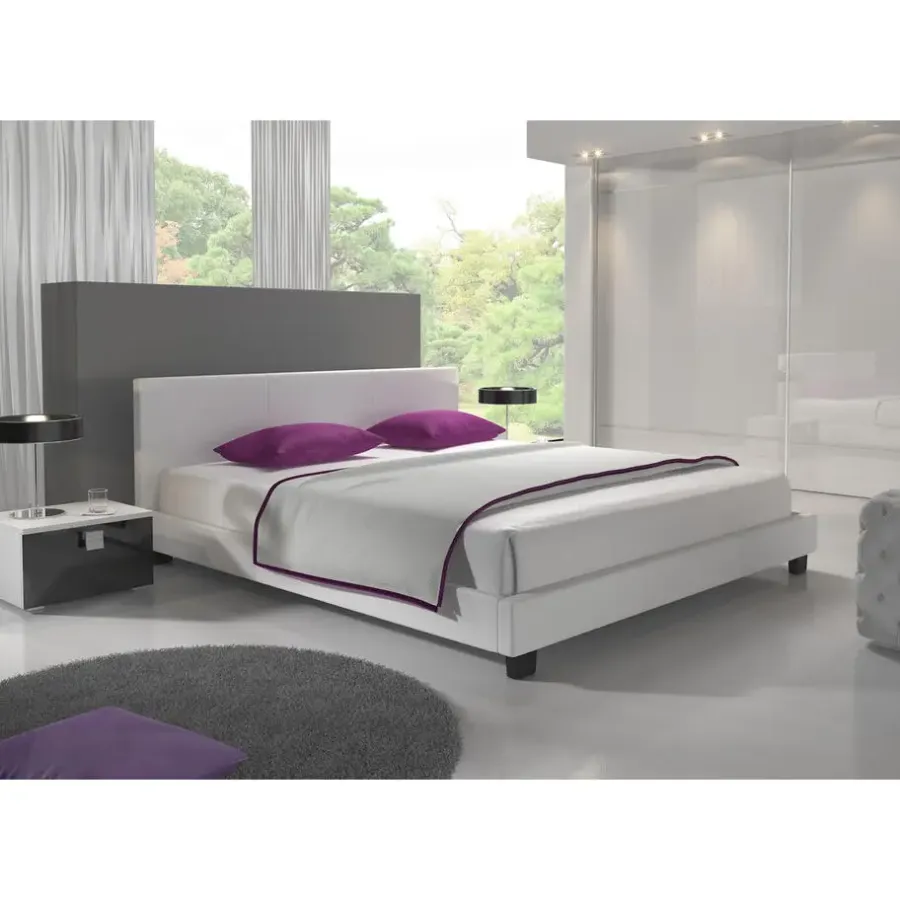 Meubella - Tweepersoonsbed George - Wit - 140x200 cm