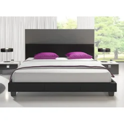 2-Persoons Bedden-Meubella - Tweepersoonsbed George - Zwart - 140x200 cm