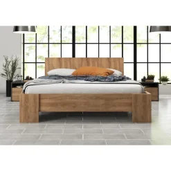 2-Persoons Bedden-Meubella - Tweepersoonsbed Monaco - Eiken - 160x200 cm