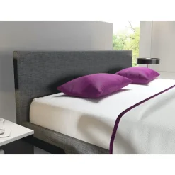 Meubella - Tweepersoonsbed George - Grijs - Stof - 140x200 cm