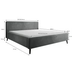 Meubella - Tweepersoonsbed Jackson - Beige - Velvet - 180x200 cm