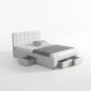 2-Persoons Bedden-Meubella - Tweepersoonsbed Milo - Wit - 140x200 cm