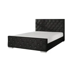 2-Persoons Bedden-Meubella - Tweepersoonsbed Aventura Diamond - Zwart - 140x200 cm