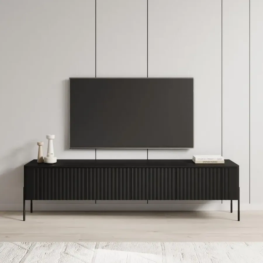 Meubella - Vivi - TV-Meubel - Zwart - 190 cm