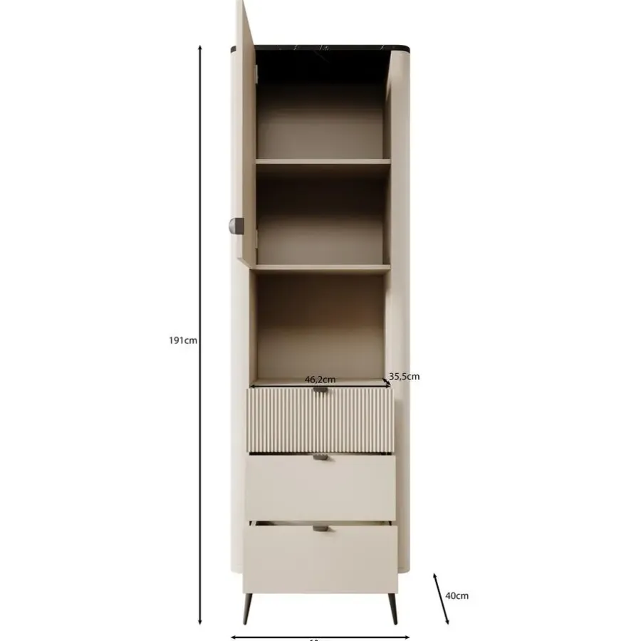 Wandkasten-Meubella - Wandkast Mace - Beige - 60 cm