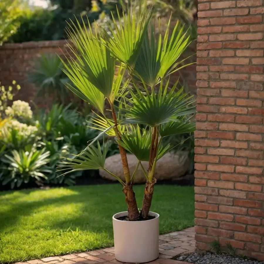 Plant in a Box Mexicaanse waaierpalm - Washingtonia robusta - Hoogte 70-90cm - ⌀21cm