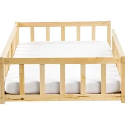 1-Persoons Bedden-Beliani MEYMAC - Kinderbed - Lichtbruin - 90 x 200 cm - Dennenhout