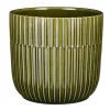 Bloempotten Voor Binnen-Mica Decorations - Plantenpot - groen - stripes - D17,5 x H16 cm