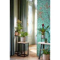 Bloempotten Voor Binnen-Mica Decorations - Plantenpot - groen - stripes - D17,5 x H16 cm