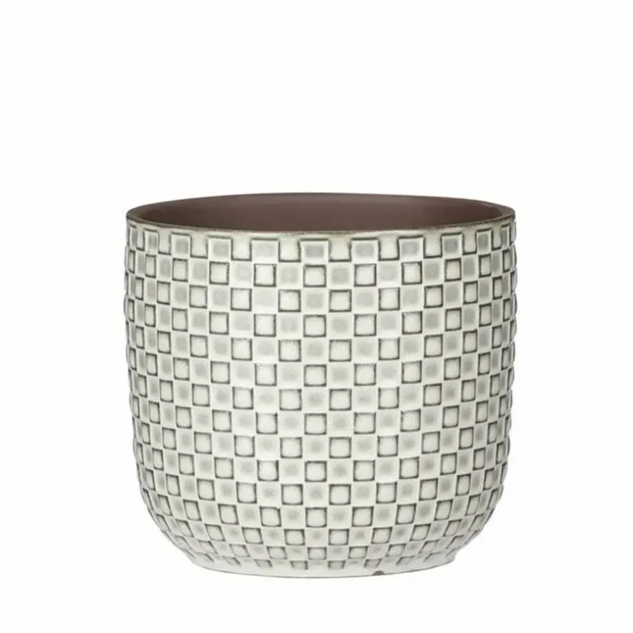 Mica Decorations - Plantenpot - Keramiek wit - 12 x 11 cm