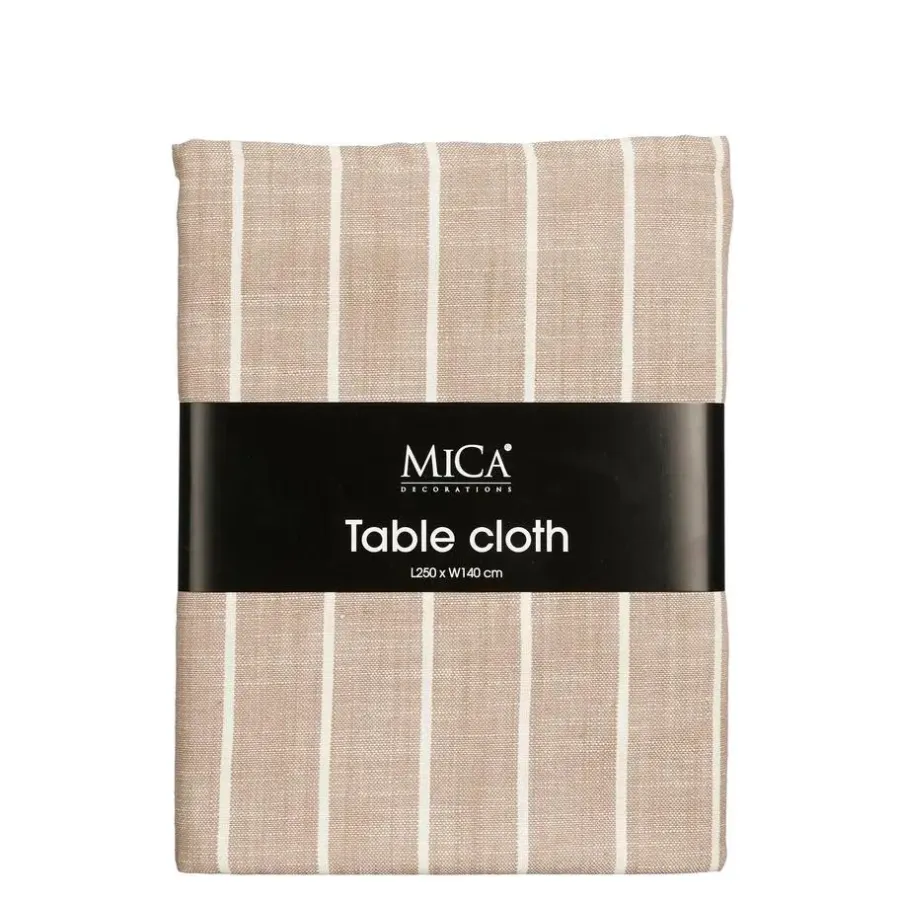 Tafelkleden-Mica Decorations Alivo Tafelkleed - L250 x B140 cm - Beige, Wit