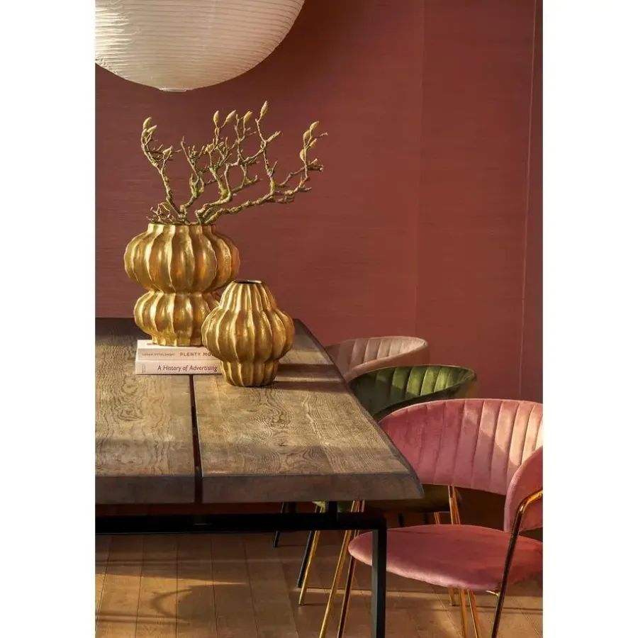 Mica Decorations Altea Vaas - H28 x Ø24,5 cm - Keramiek - Goud