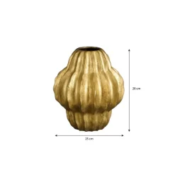 Mica Decorations Altea Vaas - H28 x Ø24,5 cm - Keramiek - Goud