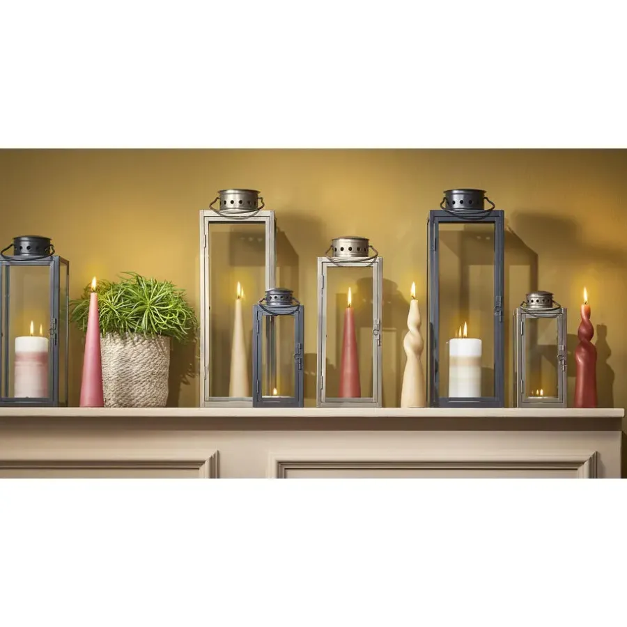 Kandelaars En Windlichten-Mica Decorations Arzilla Lantaarn - L13,5 x B13 x H34,5 cm - Goud