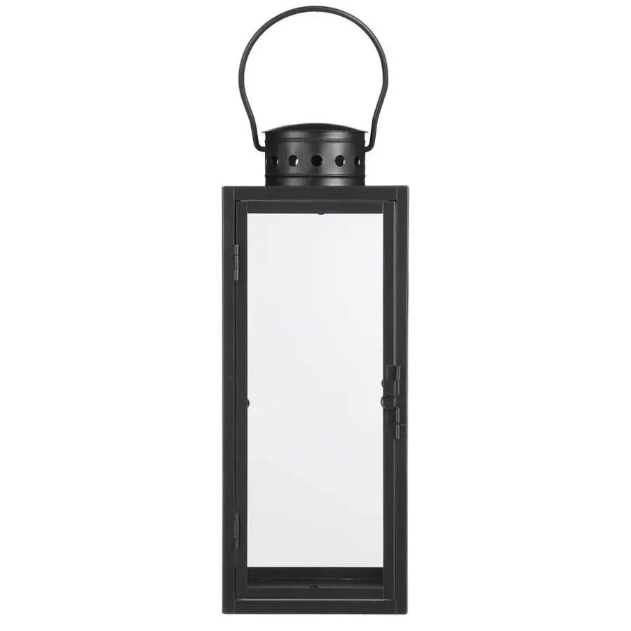 Kandelaars En Windlichten-Mica Decorations Arzilla Lantaarn - L13,5 x B13 x H34,5 cm - Zwart