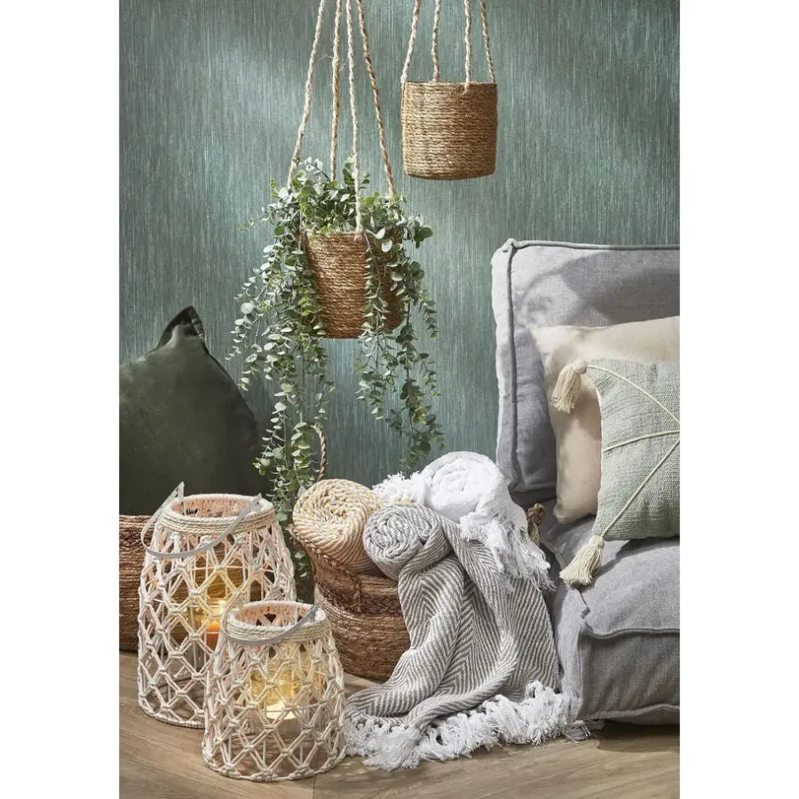 Opbergmanden-Mica Decorations Atlantic Plantenmand Set van 2 - Ø16 cm - Lichtbruin