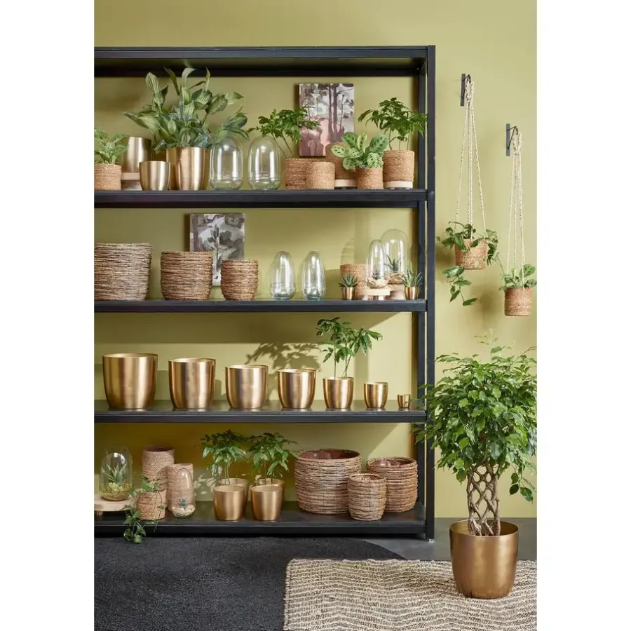 Opbergmanden-Mica Decorations Atlantic Plantenmand Set van 2 - Ø16 cm - Lichtbruin