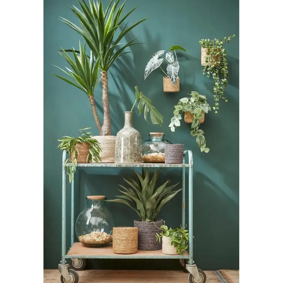Opbergmanden-Mica Decorations Atlantic Mand voor Planten Set van 2 - Ø30 cm - Crème