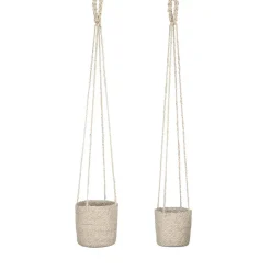 Mica Decorations Atlantic Mand voor Planten Set van 2 - Ø16 cm - Crème
