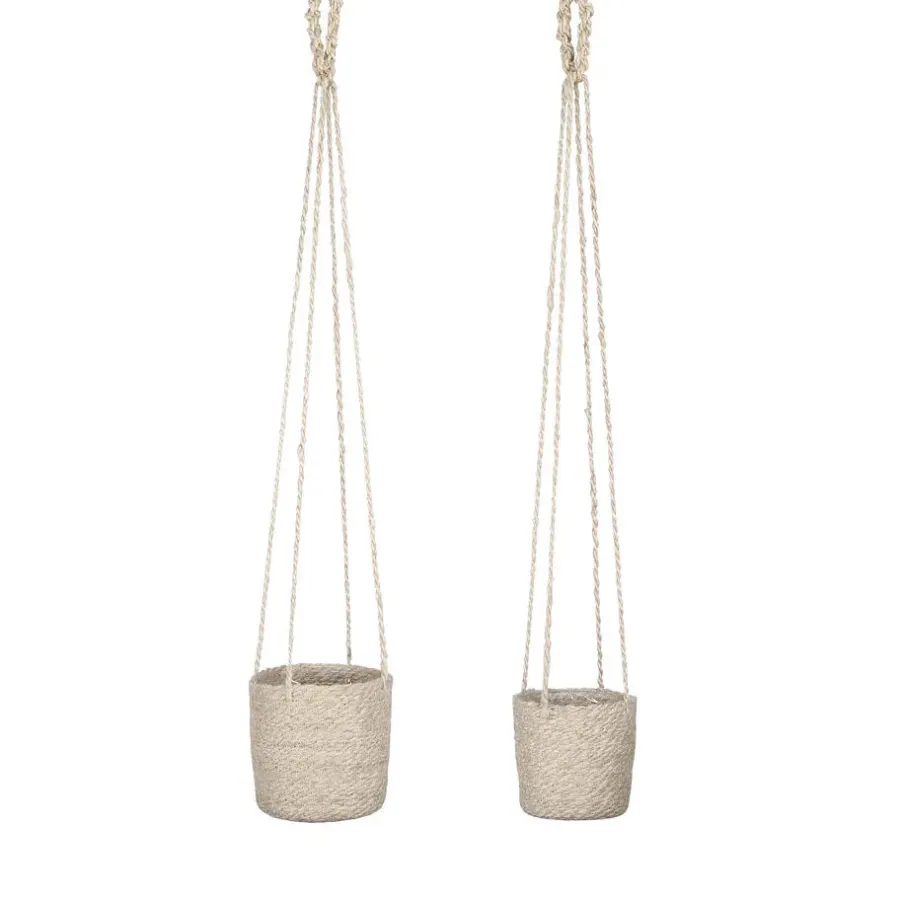 Mica Decorations Atlantic Mand voor Planten Set van 2 - Ø16 cm - Crème