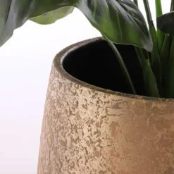 Bloempotten Voor Binnen-Mica Decorations Bloempot - goudkleurig - keramiek - 25 cm