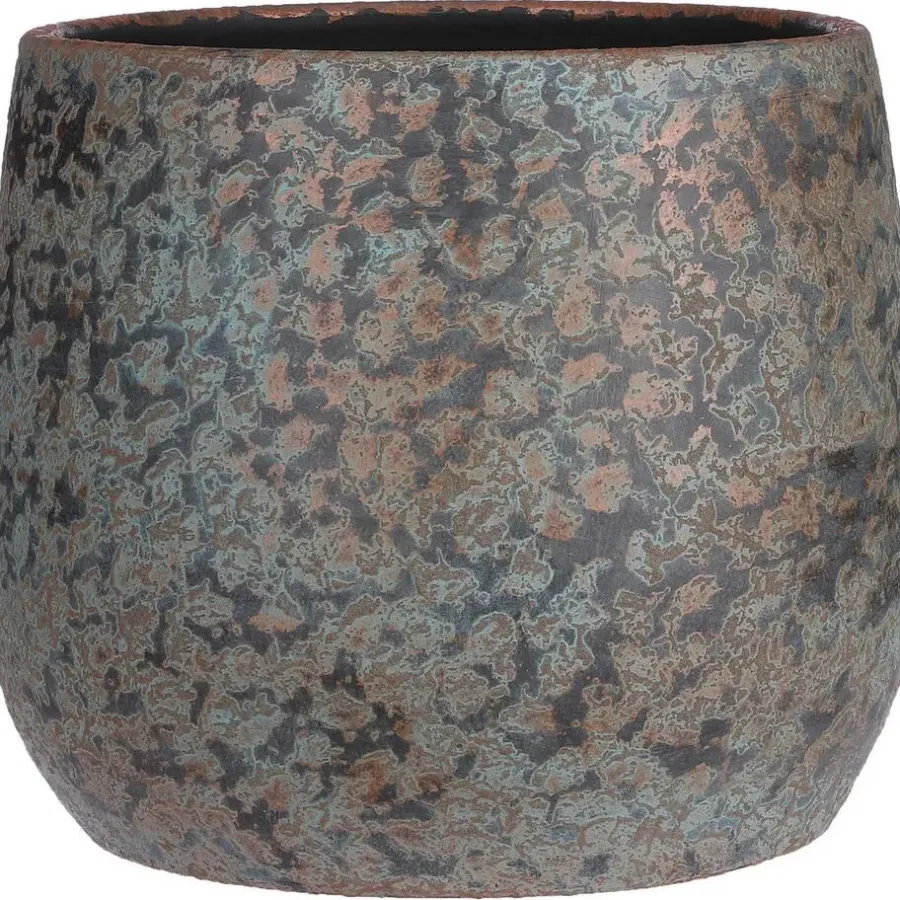 Mica Decorations Bloempot - keramiek - koper - D31 xH38 cm