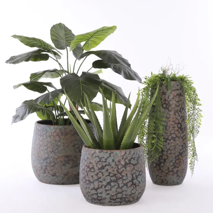 Mica Decorations Bloempot - keramiek - koper - D31 xH38 cm