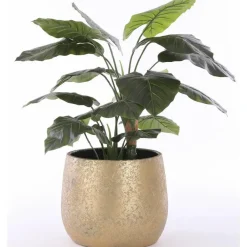Bloempotten Voor Binnen-Mica Decorations Bloempot - goudkleurig - keramiek - 25 x 20 cm