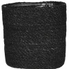Mica Decorations Bloempot - rotan - zwart - jute - 18 x 18 cm