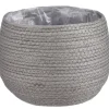 Bloempotten Voor Binnen-Mica Decorations Bloempot - rotan - grijs - jute - 22 x 19 cm