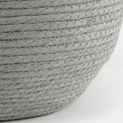 Bloempotten Voor Binnen-Mica Decorations Bloempot - rotan - grijs - jute - 22 x 19 cm