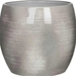 Bloempotten Voor Binnen-Mica Decorations Bloempot - lichtgrijs - keramiek - 28 x 26 cm