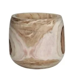 Mica Decorations Bloempot - hout - voor binnen en buiten - 31 cm