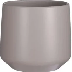 Bloempotten Voor Binnen-Mica Decorations Bloempot - taupe - mat - keramiek - 23 x 21 cm