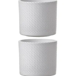 Mica Decorations Bloempot - wit - keramiek - D14 x H13 cm