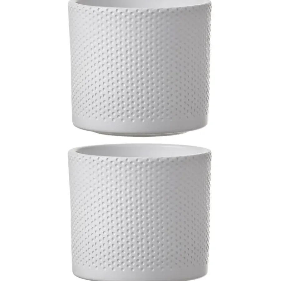 Mica Decorations Bloempot - wit - keramiek - D14 x H13 cm