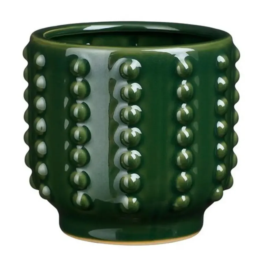 Bloempotten Voor Binnen-Mica Decorations Bloempot - boaz - gebobbeld - groen - 16 x 18 cm