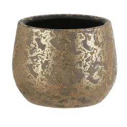 Mica Decorations Bloempot - goudkleurig - keramiek - 16 x 13 cm