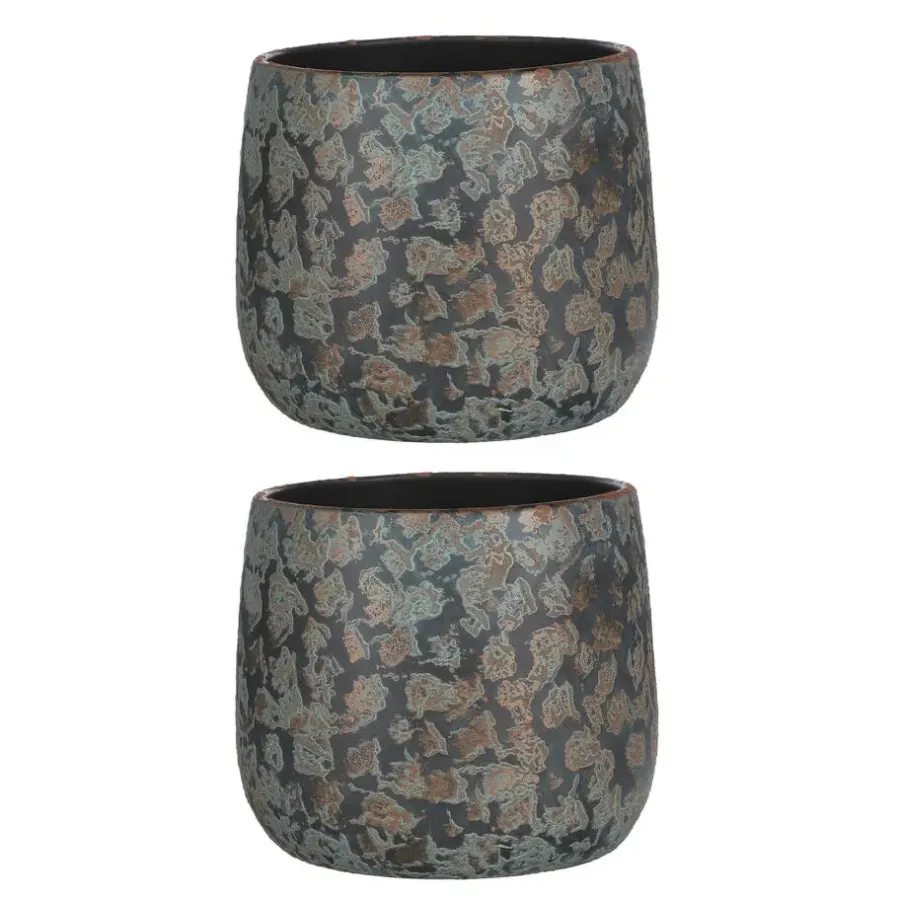 Bloempotten|Bloempotten Voor Binnen-Mica Decorations Bloempot - koperkleurig - keramiek - 25 x 20 cm