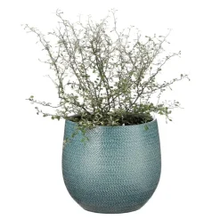 Mica Decorations Bloempot - midnight blauw - keramiek - 25 x 20 cm