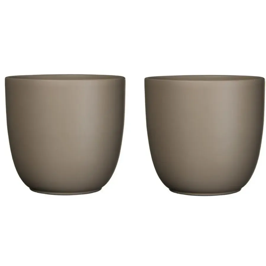 Bloempotten Voor Binnen-Mica Decorations Bloempot - taupe - keramiek - D12 x H11 cm