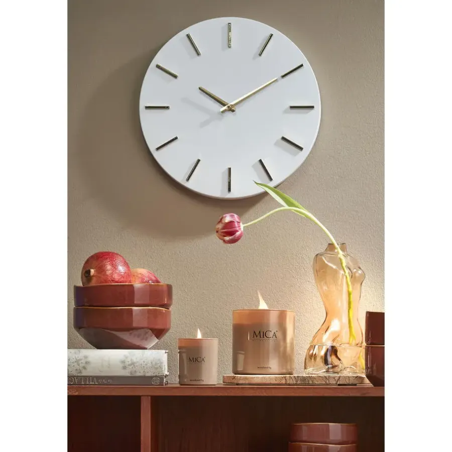 Mica Decorations Brixen Wandklok - Ø35,5 cm - Wit