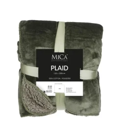 Mica Decorations Bronte Fleece Plaid - L200 x B150 cm - Donkergroen